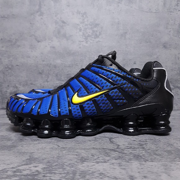 NIKE Shox TL Running Shoes Mens Size 11 Black Lyon Blue Varsity Maize - Picture 1 of 5